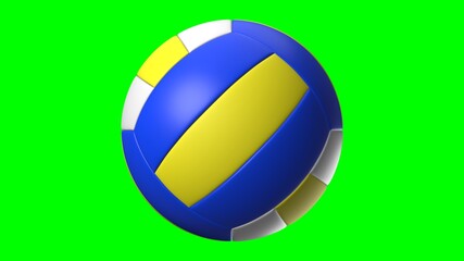 Volleyball ball isolated on green chroma key background.
3d illustration for background.
