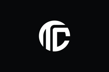 TC logo letter design on luxury background. CT logo monogram initials letter concept. TC icon logo design. CT elegant and Professional letter icon design on black background. T C CT TC - obrazy, fototapety, plakaty