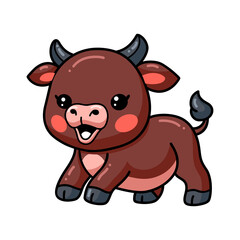 Obraz na płótnie Canvas Cute baby buffalo cartoon posing