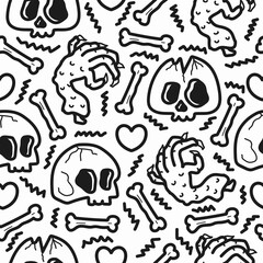Fototapeta premium skull pattern designs illustration, for clothing, wallpapers, backgrounds, posters, books, banners aand more