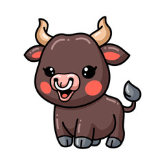 Obraz na płótnie Canvas Cute happy baby bull cartoon