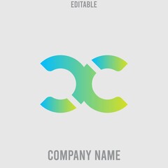 re-editable geometric abstract logo with various colors.