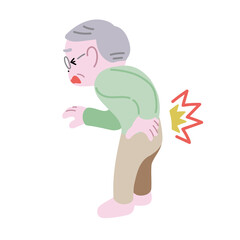 腰を痛めるシニア男性