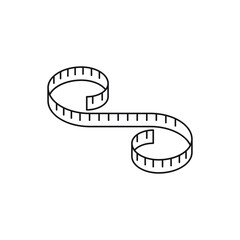 Tape measurement icon design isolated on white background