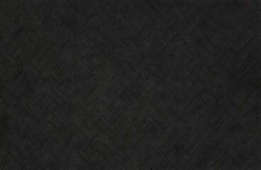 Old black bamboo weave texture background, pattern of woven rattan mat in vintage style.