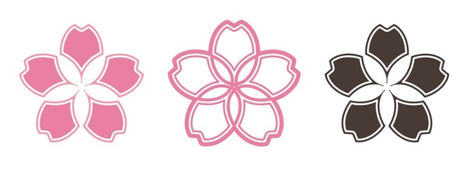 Obraz premium Sakura Japanese Flower Icon Graphic Vector 