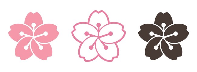 Fototapeta premium Sakura Japanese Flower Icon Graphic Vector 