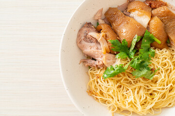 dried stewed pork leg noodles bowl