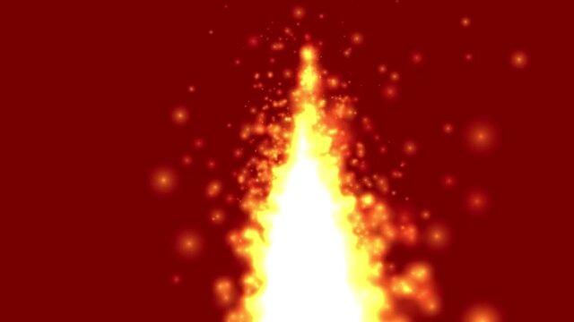 Vertical Single Torch Flame on maroon  Background Isolated