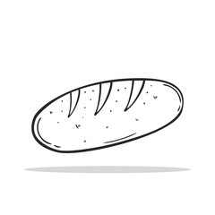 Hand drawn Bread icon Design Template. vector sketch doodle illustration. Outline style.Perfect for food concepts, diet infographics, icons or web design, street restaurants menu