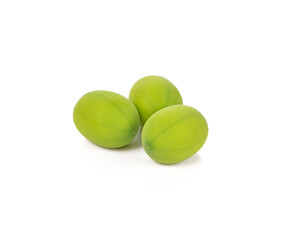 lotus seeds close up isolated on white background.