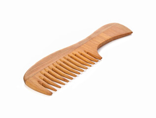  wooden comb isolated on white background