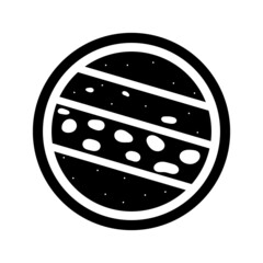 Geology symbol. Gravel and sand deposition logo.