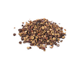 Black pepper on a white background
