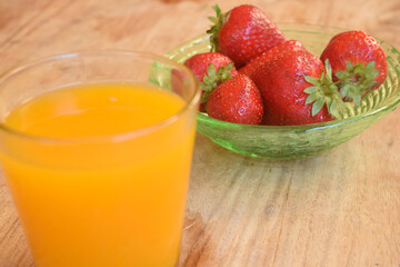 strawberries and orange juice