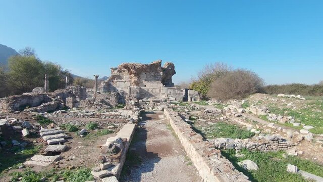 The internal remains of House of Virgin Mary, Council church of Ephesus ancient city in Izmir Turkey.