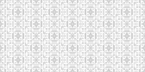Pixel art. Organic motif, botanical motif background. Seamless pattern.Vector.ピクセルアートのスタイリッシュな有機的パターン