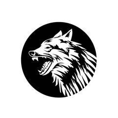 wolf on silhouette for logo background and illustration