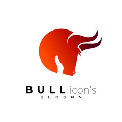 Abstract animal logo with bull design template