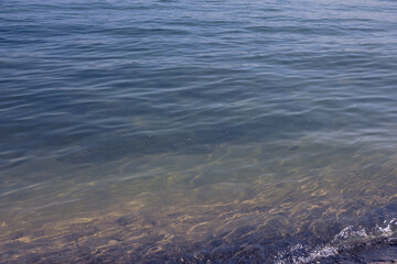 Scenic view of water on a concrete pavement on Lake Constance in Konstanz, Germany