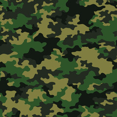 Camouflage texture seamless pattern. Abstract modern military camo background for fabric and fashion textile print. Vector illustration.