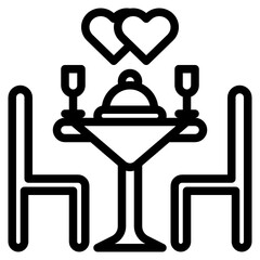 weddingdinner line icon