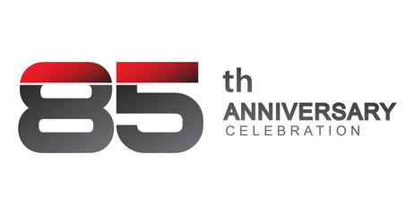 85th anniversary logo red and black design simple isolated on white background for anniversary celebration.
