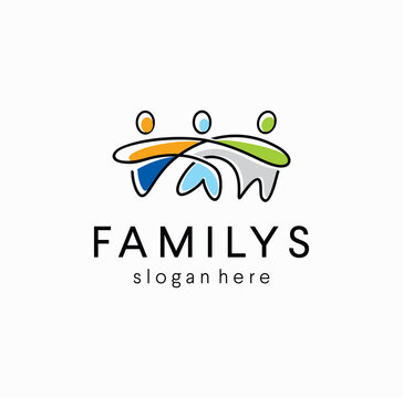 Community people group logo Design social icon template Vector Illustration.  teamwork connection design concept family