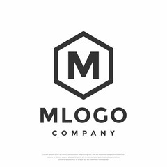 Fototapeta premium Initials monogram letter M with hexagon shape logo design template vector