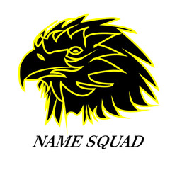 simple bird head logo for squad or grub
