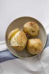 Hot boiled potatoes, base of many national cuisines.