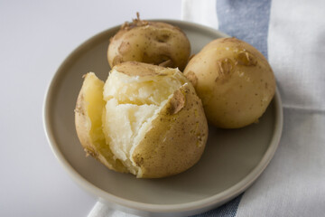 Hot boiled potatoes, base of many national cuisines.