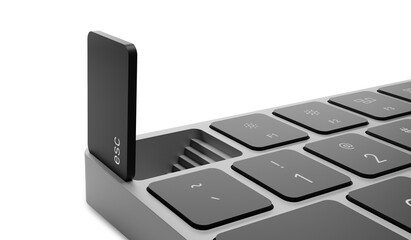 3D illustration Concept Design escape, the escape way under the escape key on computer keyboard