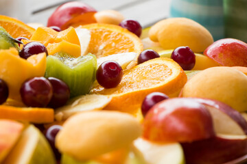 Fruit assortment, appetizer with various fruits