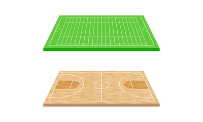 Pitch or Sports Ground as Outdoor Playing Area for Various Sport Vector Set