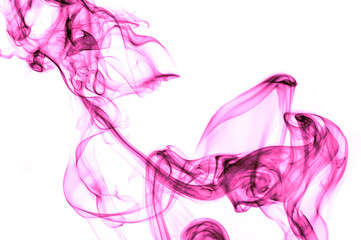 Pink smoke on a white background.