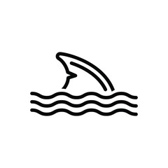 Black line icon for fin