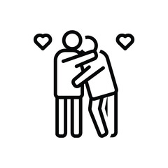 Black line icon for affair
