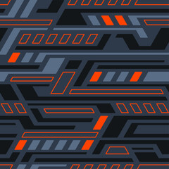 Abstract geometric seamless pattern. Racing texture with striped ornament for sport car vinyl and decal print. Vector background.