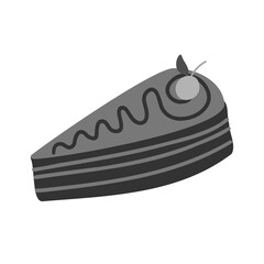 Isolated vector graphic design illustration of a white chocolate creamy cake with strawberry