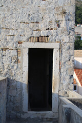 stone door on city walls in durbrovnik
