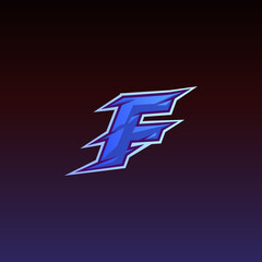Letter F Game Logo E sport Gaming vector illustration © Saiful