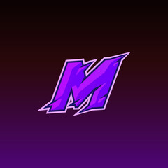Initial M Esport Logo Design Template Inspiration