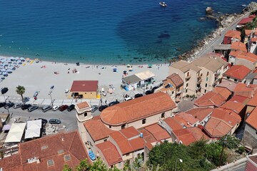 Obraz premium Scilla - Scorcio del lungomare dal Belvedere di Piazza San Rocco