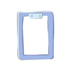 Clipboard with a sheet of paper isolated on a white background. To-do list icon, vector icon in cartoon handrow style
