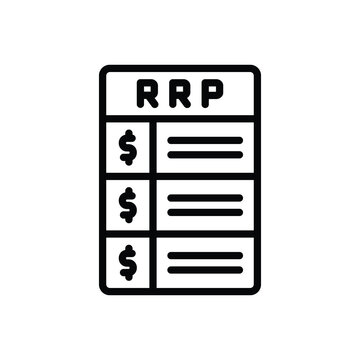 Black line icon for rrp