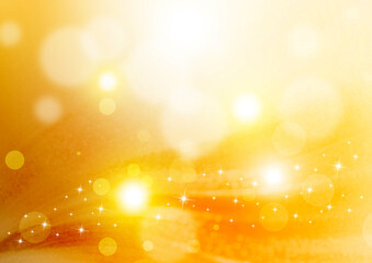 キラキラとボケと曲線　秋の背景素材（オレンジ色）