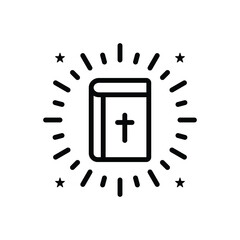 Black line icon for bible