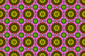 Seamless pointed flower pattern in bright hot colors for printing in ethnic tribal fabrics, pink backgrounds, bright hot colors wallpaper.