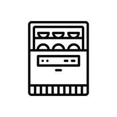 Black line icon for washer